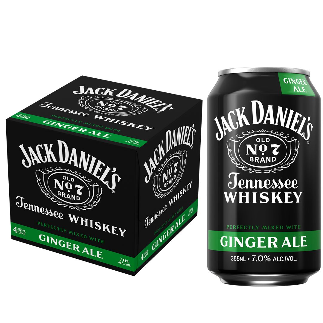 Jack Daniel's Jack & Ginger 4 Pack Cans 7% Abv
