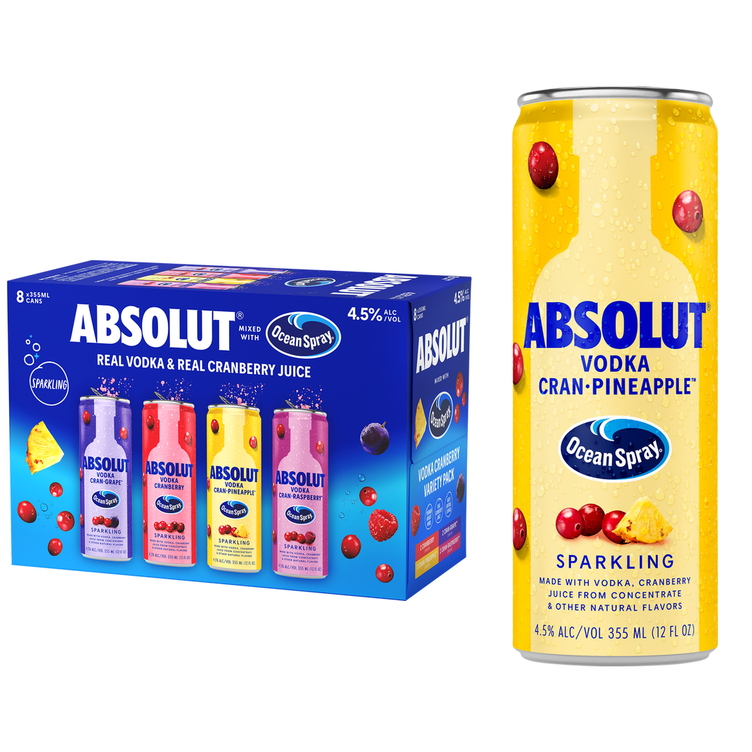 Absolut Ocean Spray Variety 8 Pack 12Oz Cans 4.5% Abv