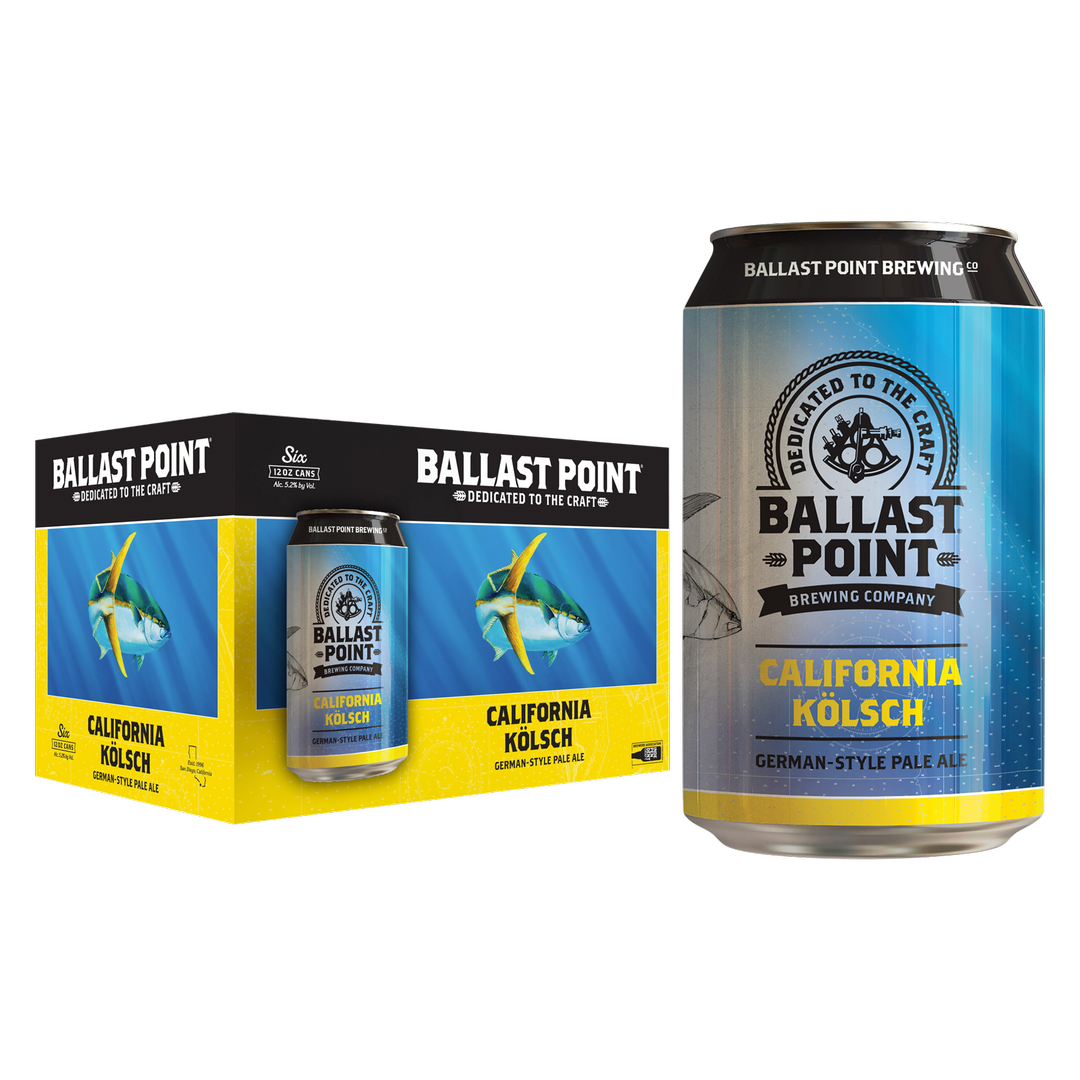 Ballast Point California Kolsch Pale Ale 6 Pack 12Oz Can 5.2% Abv