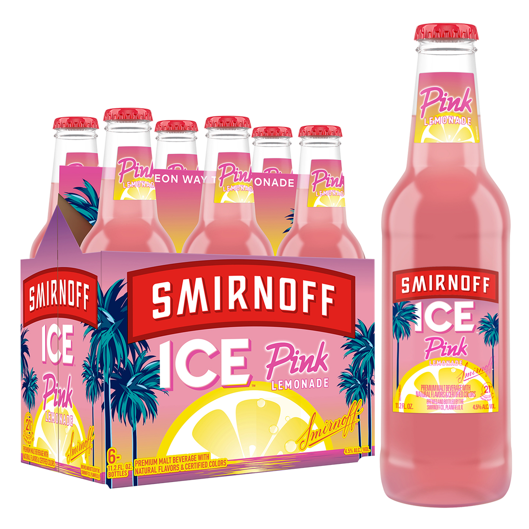 Smirnoff Ice Pink Lemonade 6 Pack 11.2Oz Bottle
