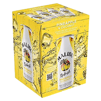 Malibu Splash Pineapple 4 Pack 12Oz Can
