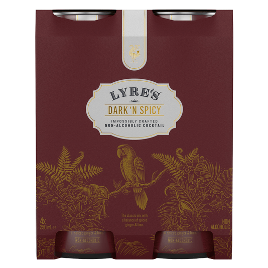 Lyres Dark & Spicy Non-Alcoholic Cocktail 4 Pack 250Ml Can 0% Abv