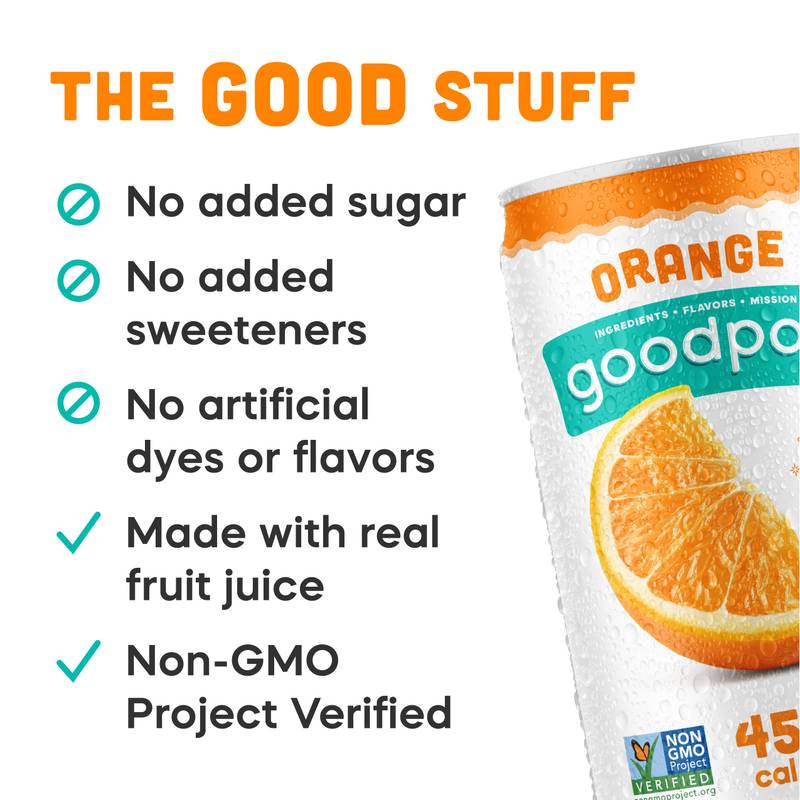 GoodPop Orange Juice & Bubbly Water Water Mini Cans 6pk