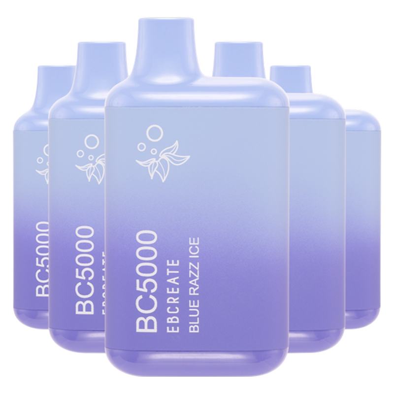 5 Pack Blue Razz Ice BC5000 Disposable Vape