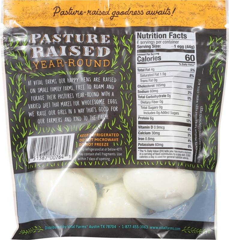 Vital Farms Pasture-Raised Hard Boiled Eggs - 6ct