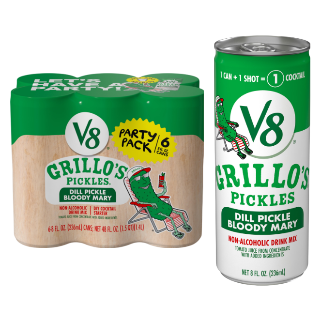 V8 Grillo's Dill Pickle Bloody Mary 6pk 8oz Can