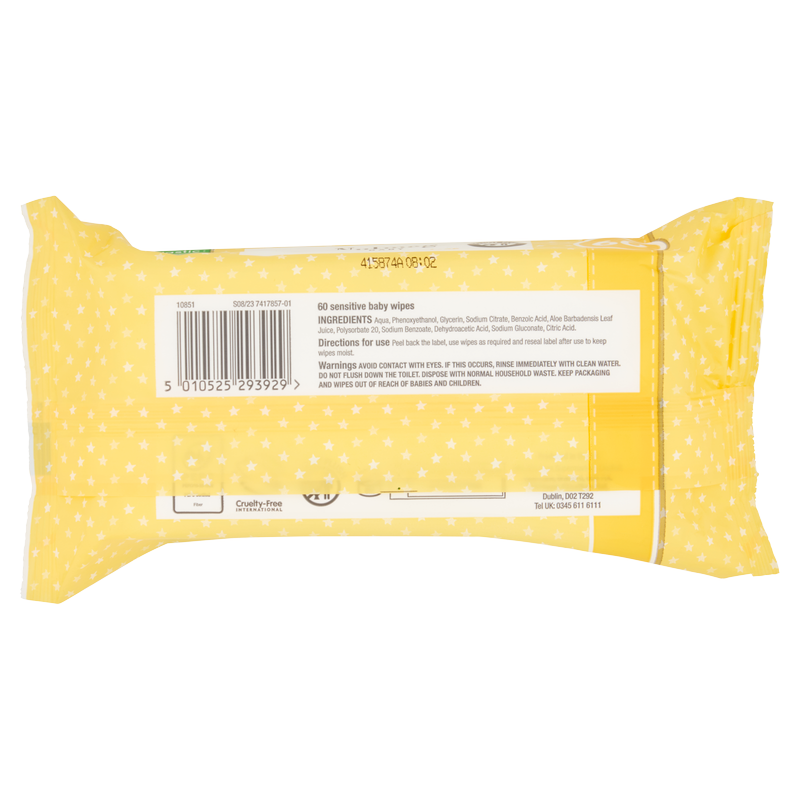 Nutmeg Sensitive Baby Wipes, 60pcs