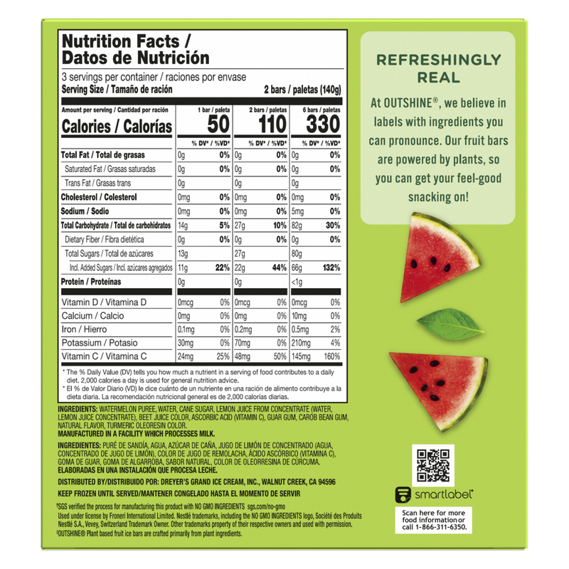 Outshine Watermelon Frozen Fruit Bars, 6ct. 