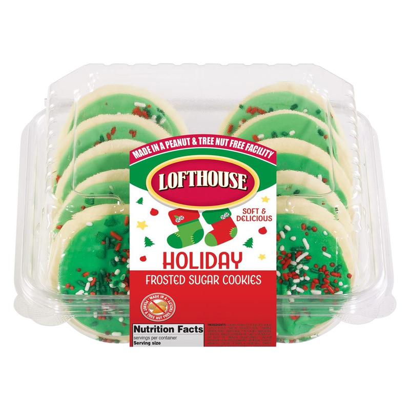 Lofthouse Holiday Green Frosted Sugar Cookies 13.5oz Tray