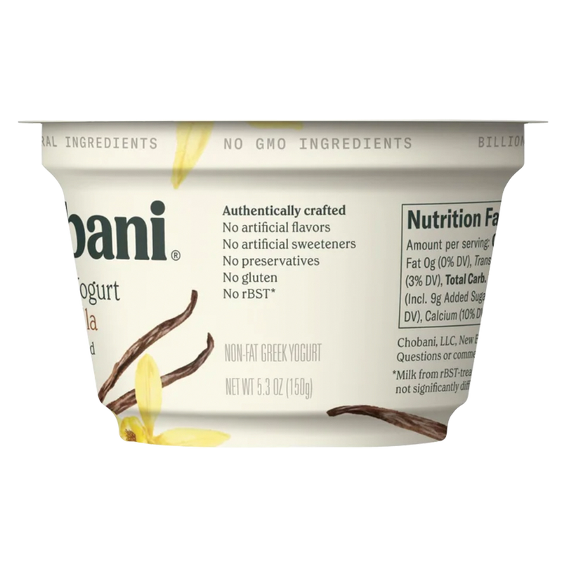 Chobani Vanilla Nonfat Greek Yogurt - 5.3oz