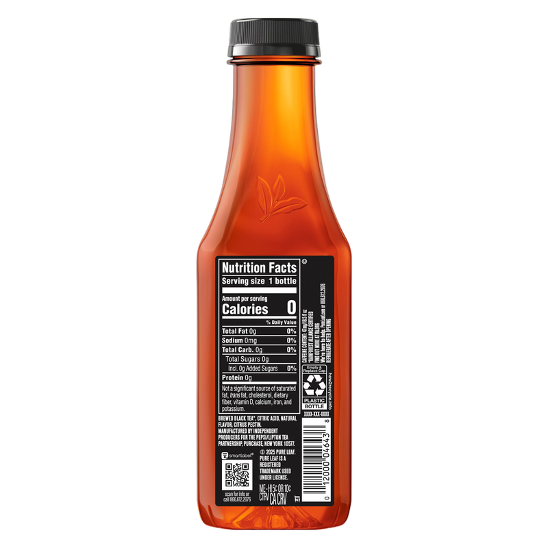 Pure Leaf Unsweetened Black Iced Tea with Lemon 18.5oz Bottle