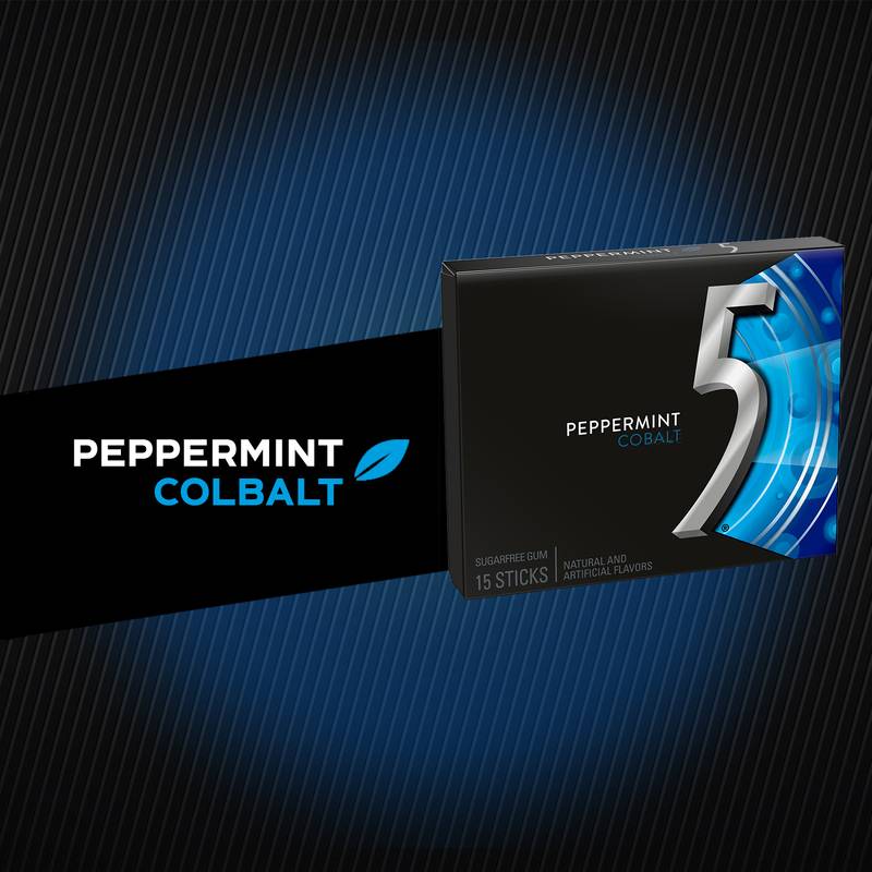 5 GUM Peppermint Cobalt Sugar Free Chewing Gum