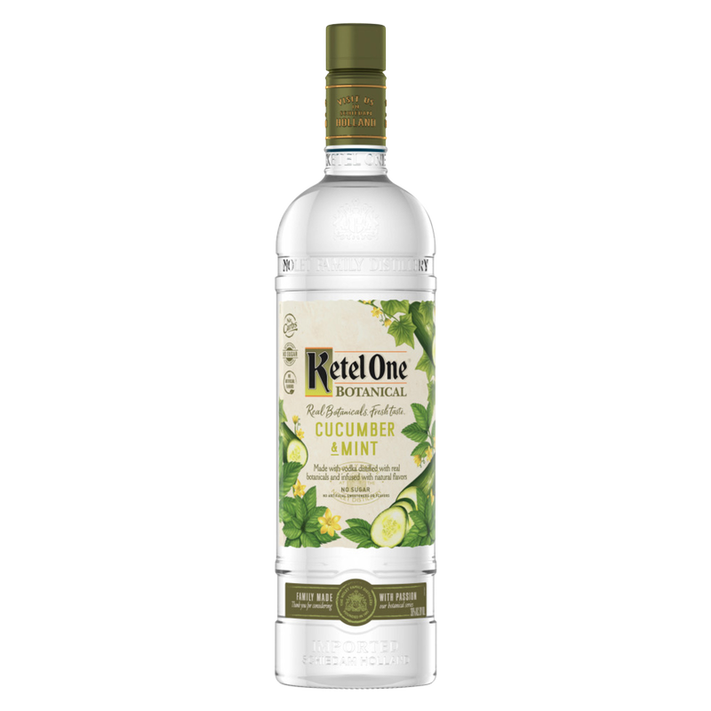Ketel One Botanical Cucumber & Mint Vodka, Distilled With Real Botanicals And Infused With Natural Flavors, 1 L (60 Proof)