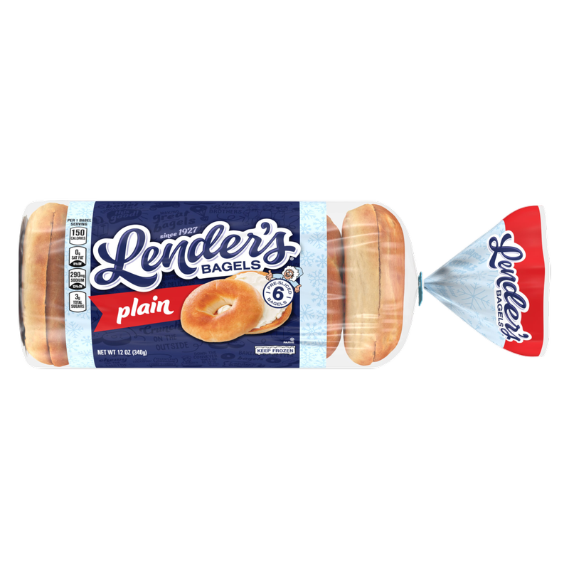 Lender's Frozen Pre-sliced Plain Bagels - 6ct
