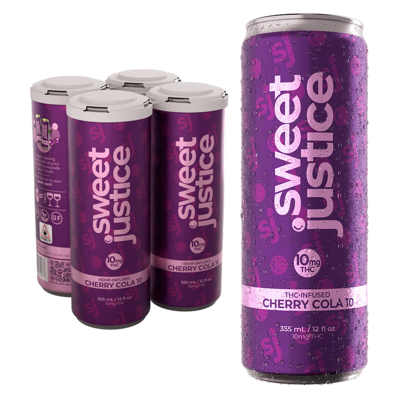 Sweet Justice 10mg THC Cherry Cola 4pk 12oz Can