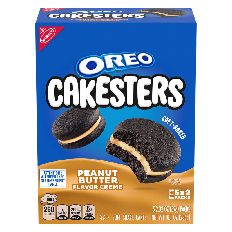 OREO Peanut Butter Creme Cakesters Soft Snack Cakes, 10.1oz