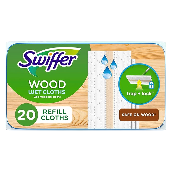 Swiffer Sweeper Wet Wood Floor Mopping Cloths, 20 Count