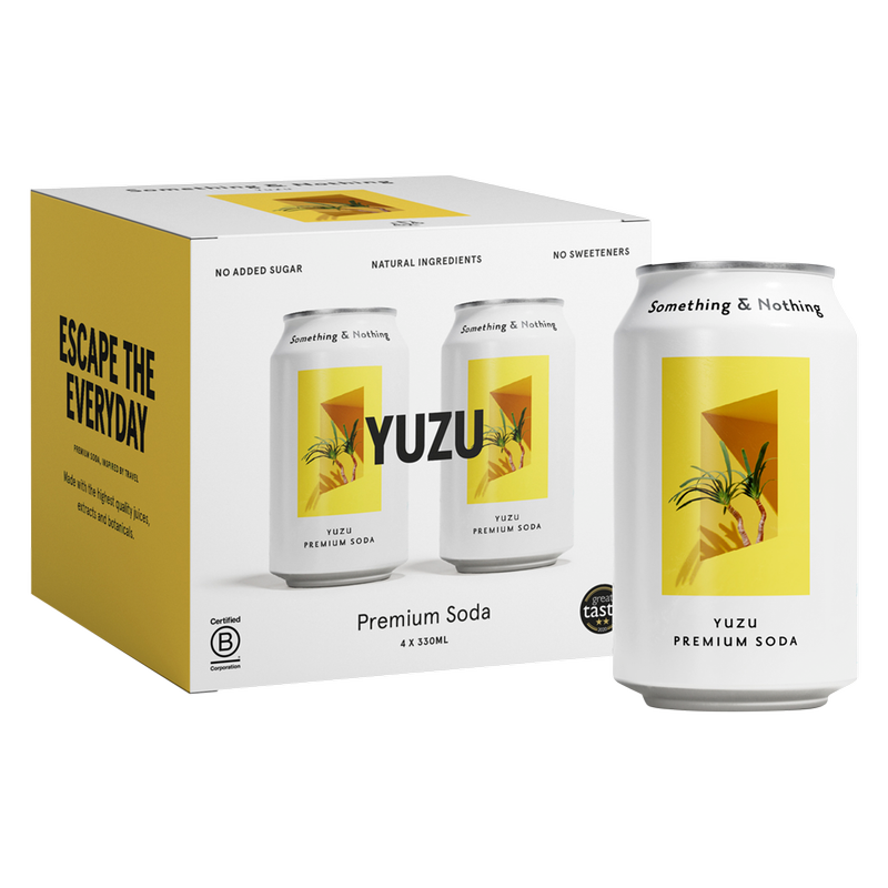 Something & Nothing Yuzu Premium Soda, 4 x 330ml