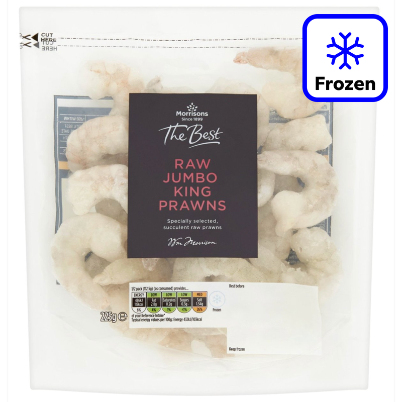 Morrisons The Best Frozen Raw Peeled King Prawns, 225g
