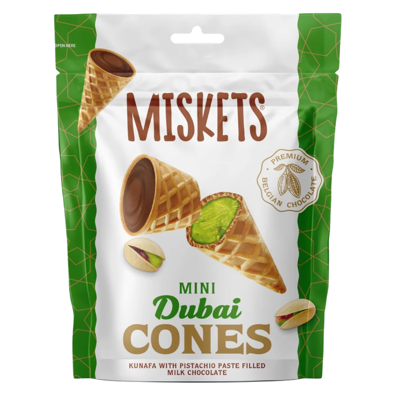 Miskets Dubai Chocolate Mini Cones, 1.76 oz