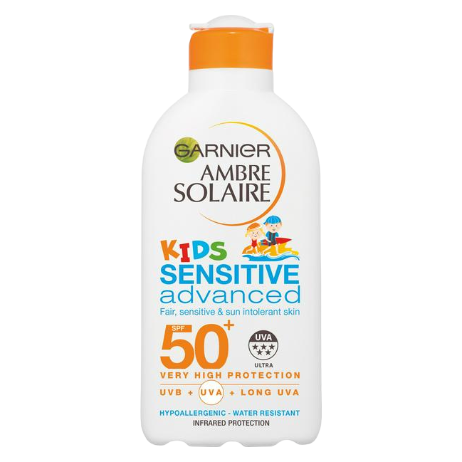 Garnier Ambre Solaire Kids Sensitive Sun Cream SPF50+, 200ml