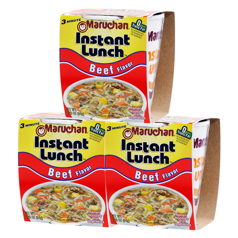 3ct Maruchan Instant Lunch Beef Flavored Ramen Noodle Soup 2.25oz