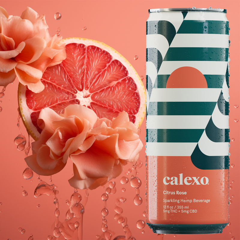 Calexo THC 5mg Citrus Rose Sparkling Beverage 4pk 12oz Can