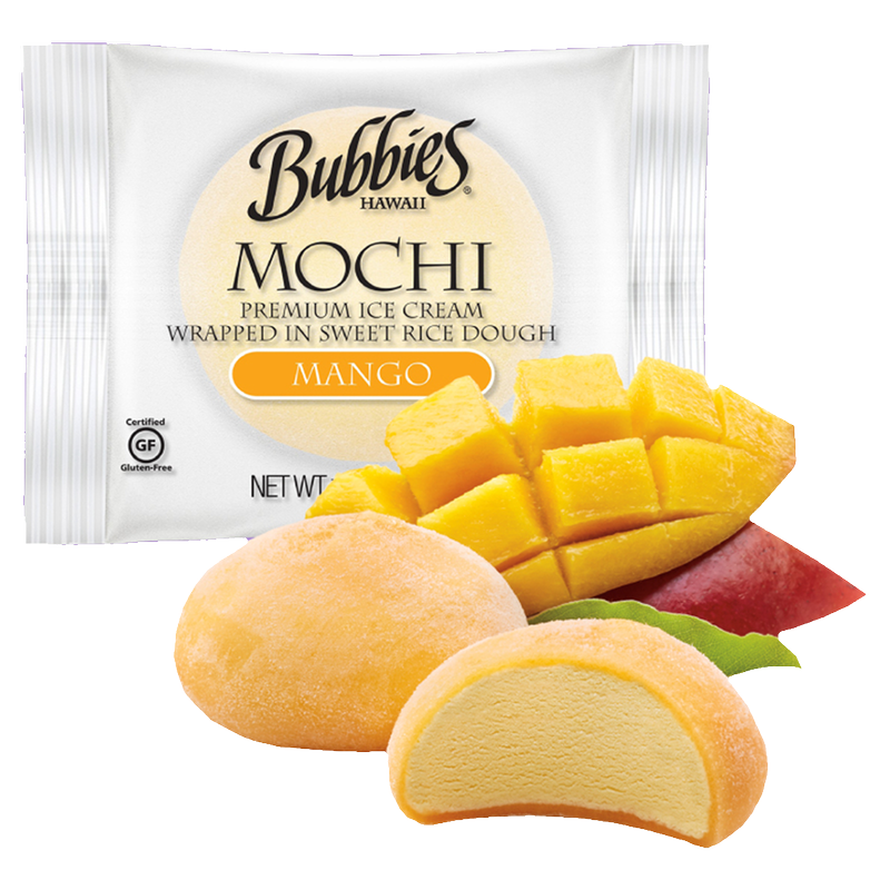 Bubbies Hawaii Mango Mochi Ice Cream Individually Wrapped 1ct
