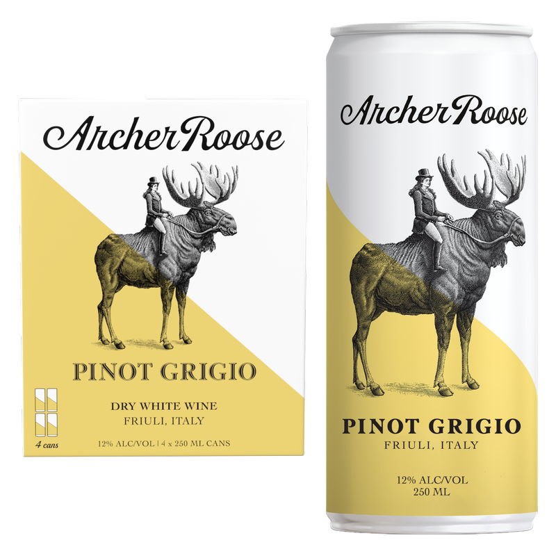 Archer Roose Pinot Grigio, Canned White Wine 4pk 250ml