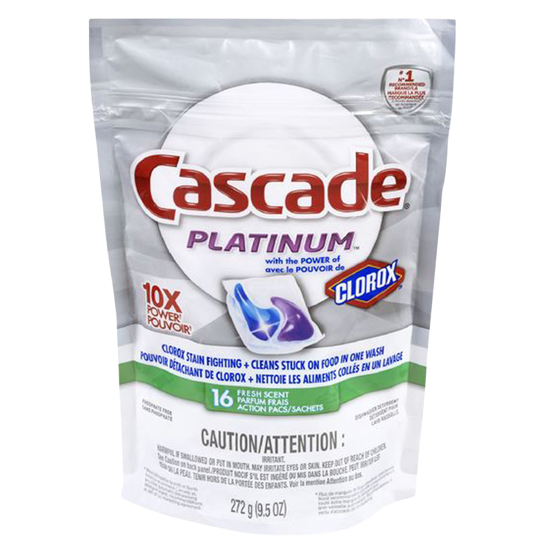 Cascade Platinum Dishwasher Detergent ActionPacs 16ct