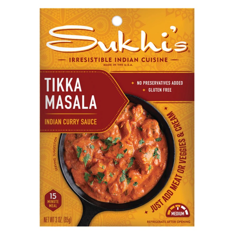 Sukhi's Tikka Masala Indian Curry Sauce Packet, 3 oz