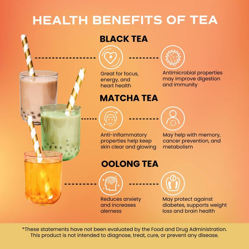 BUBLUV Té negro con leche bajo en azúcar, té de burbujas con perlas de gelatina, botella de 9.5 oz
