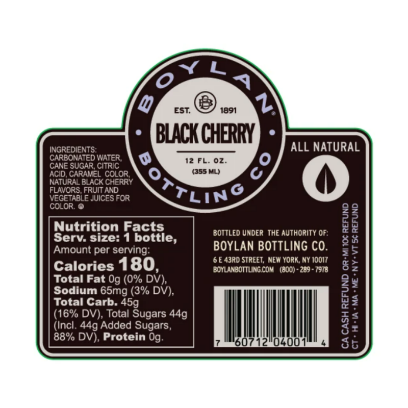 Boylan's Black Cherry 4pk 12oz Btl