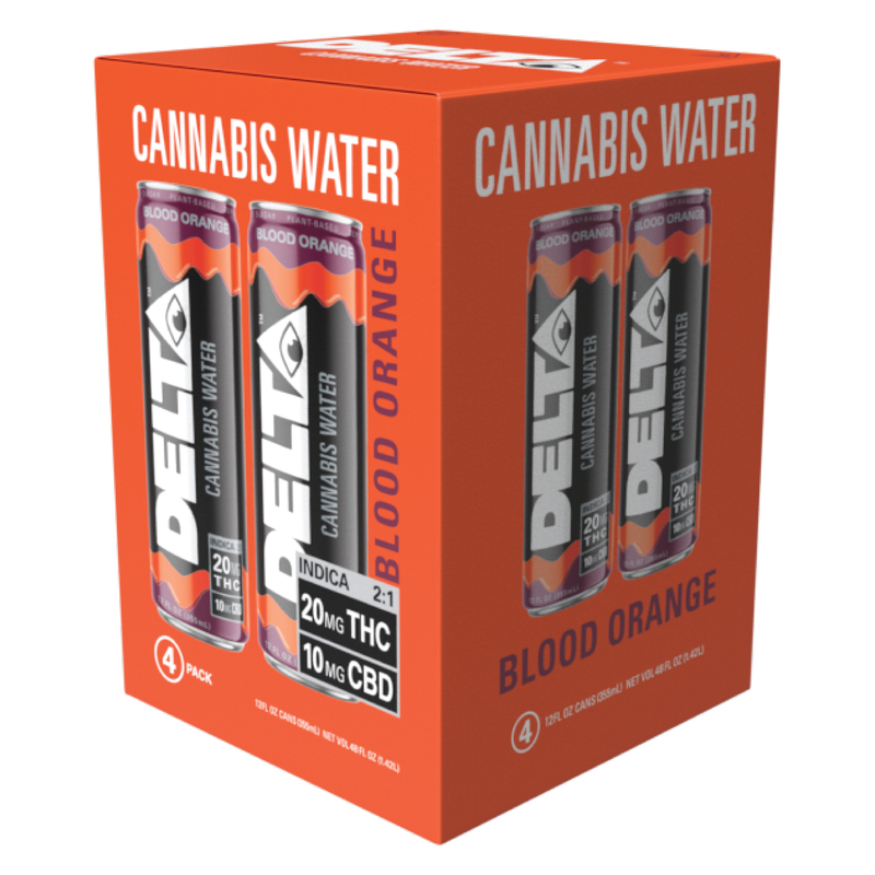 Delta 20mg THC Blood Orange Cannabis Water 4pk 12oz Can