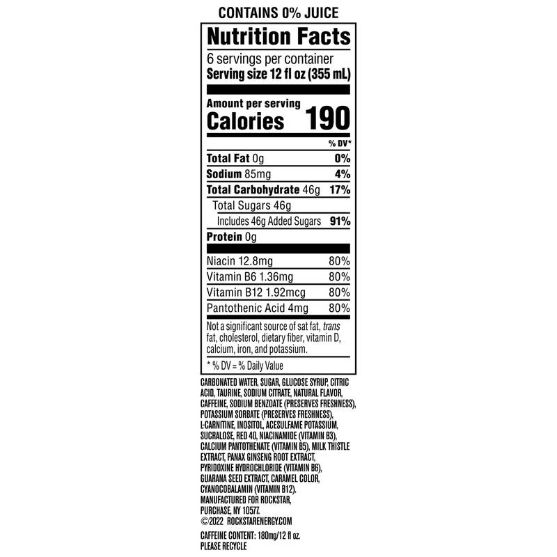 Rockstar Punched Fruit Punch Energy Drink 6pk 12oz Can