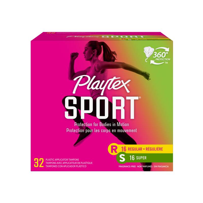 Playtex Sport Regular/Super Multi-Pack Unscented Tampons 32 Count