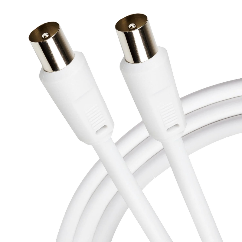 Maplin 2m TV Aerial Cable with RF Male to RF Male Connectors, 1pcs