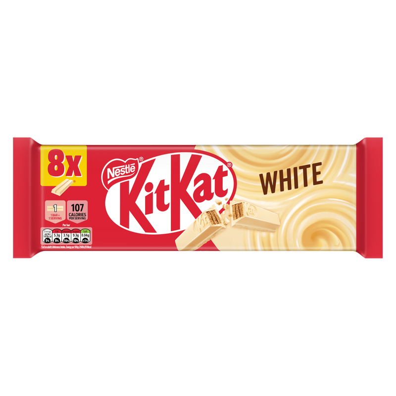 Kit Kat 2 Finger White Chocolate Biscuit Bar, 8 x 20.7g