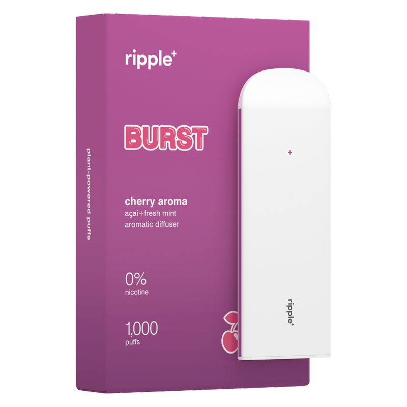 ripple⁺ BURST - Cherry Aroma, 0% Nicotine Diffuser, 1,000 Puffs