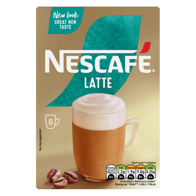 Nescafe Latte Instant Coffee, 8 x 18g