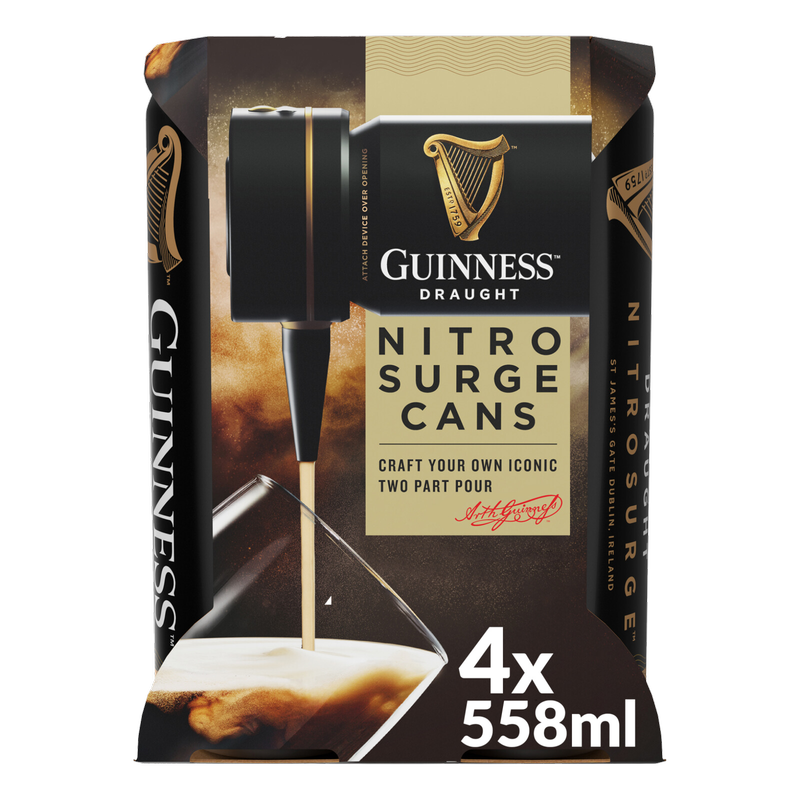 Guinness Draught Nitrosurge Stout, 4 x 558ml
