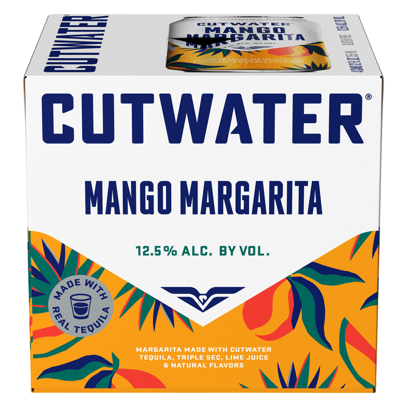 Cutwater Tequila Mango Margarita 4pk 12oz Cans 12.5 ABV Alcohol fast delivery by App or Online