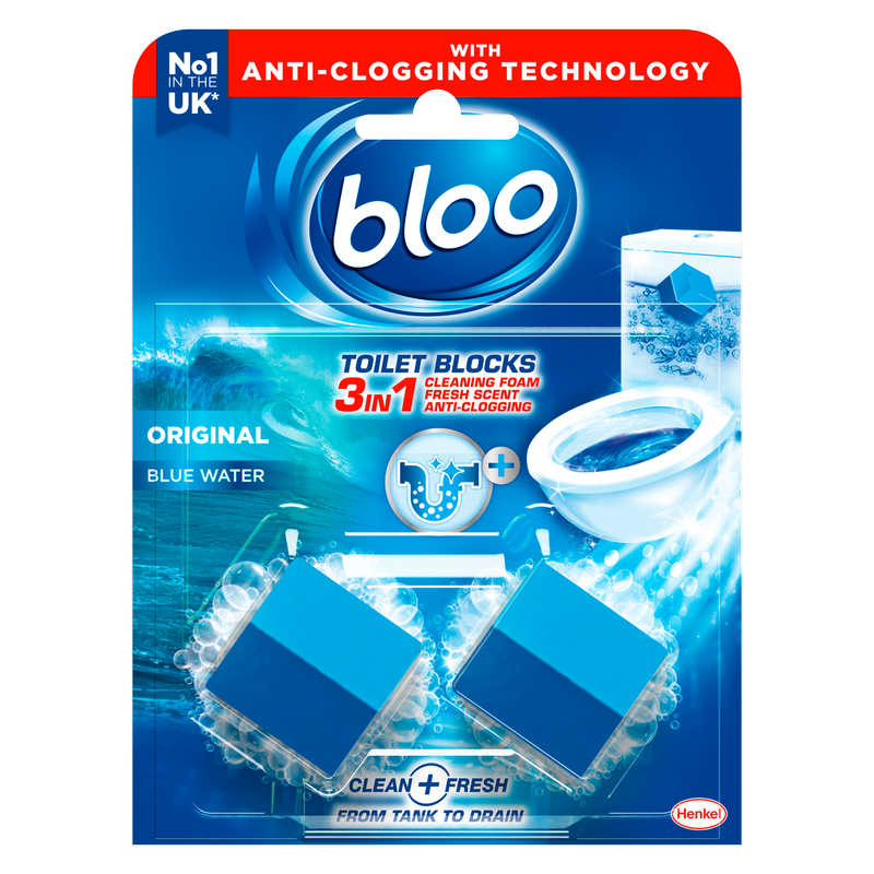 Bloo Incistern Cube Original Blue Toilet Blocks, 2 x 50g