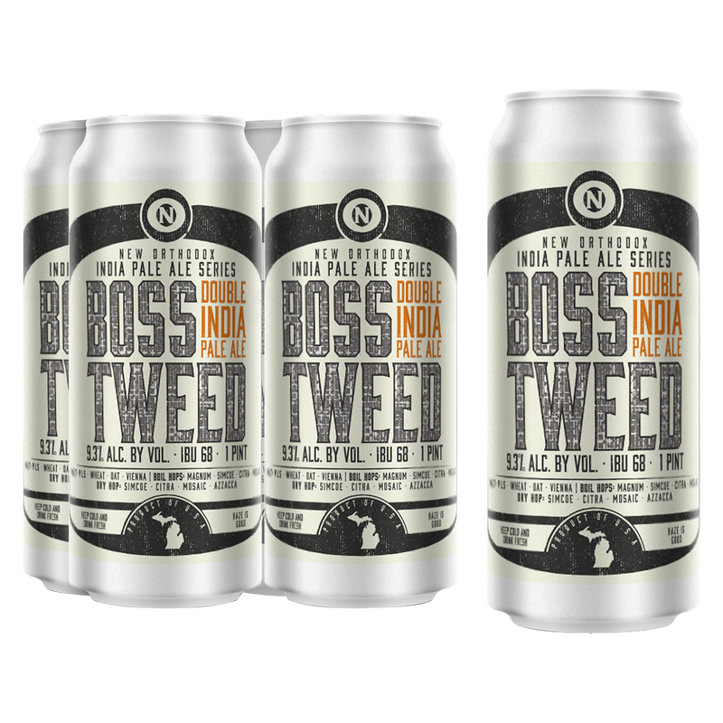 Old Nation Boss Tweed Hazy Double IPA 4pk 16oz Can 9.3% ABV
