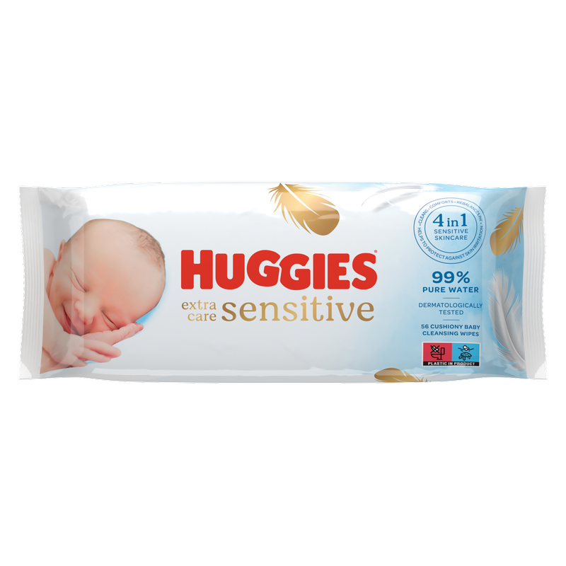 Huggies Pure Extra Care Sensitive Wipes, 56pcs