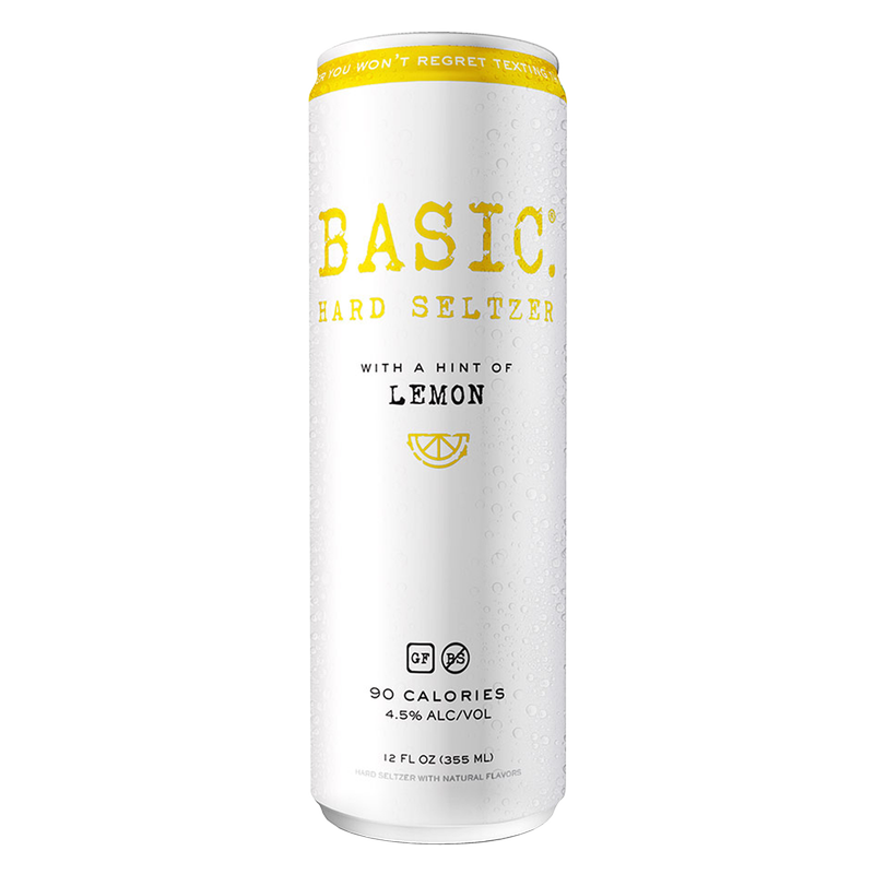 Basic Lemon Seltzer Single 12oz Can 4.5% ABV