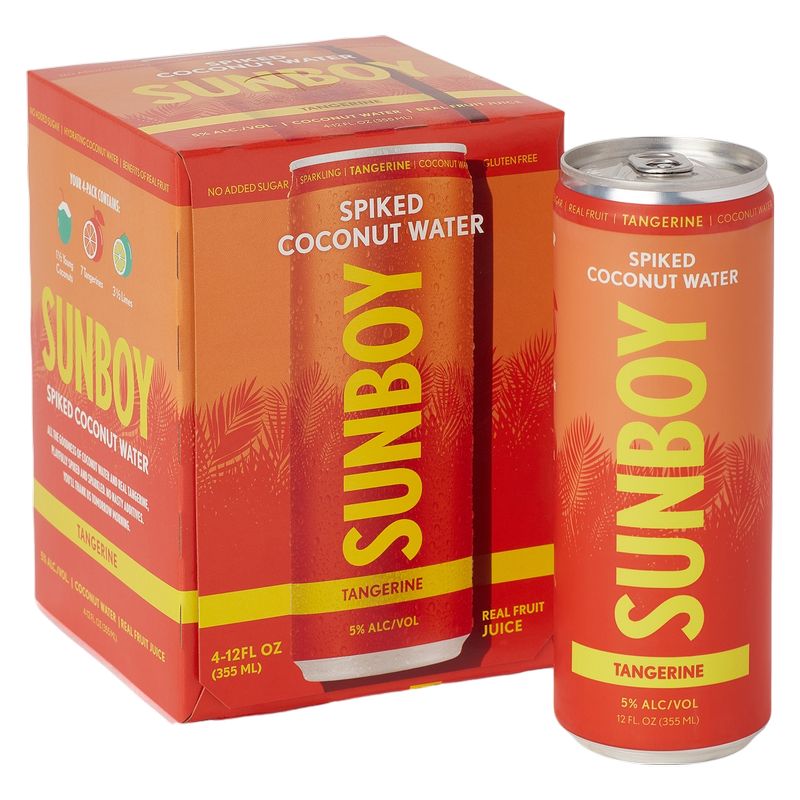 SUNBOY Spiked Coconut Water - Tangerine 4pk 5% ABV 12oz Can