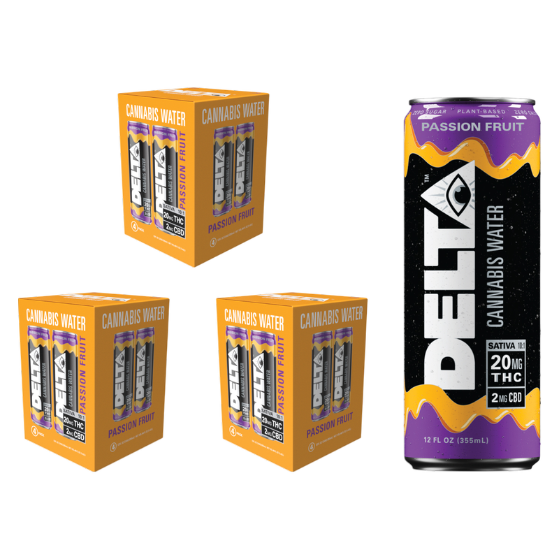 Delta 20mg THC Passion Fruit Cannabis Water 12pk 12oz Can