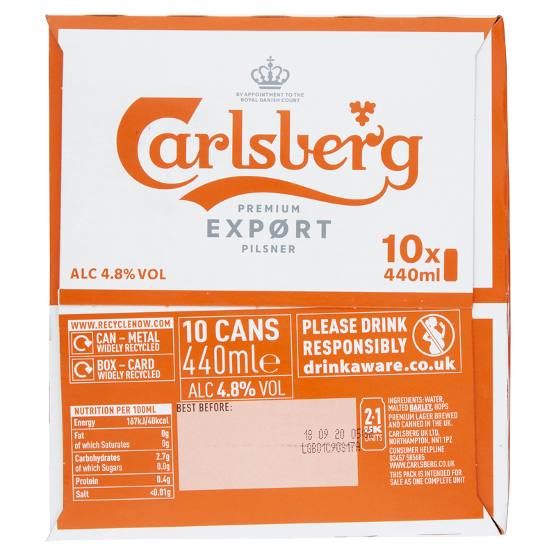 Carlsberg Lager Beer, 10 x 440ml