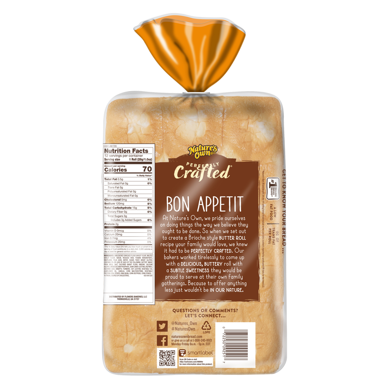 Nature's Own Perfectly Crafted Frozen Brioche Dinner Rolls - 12ct
